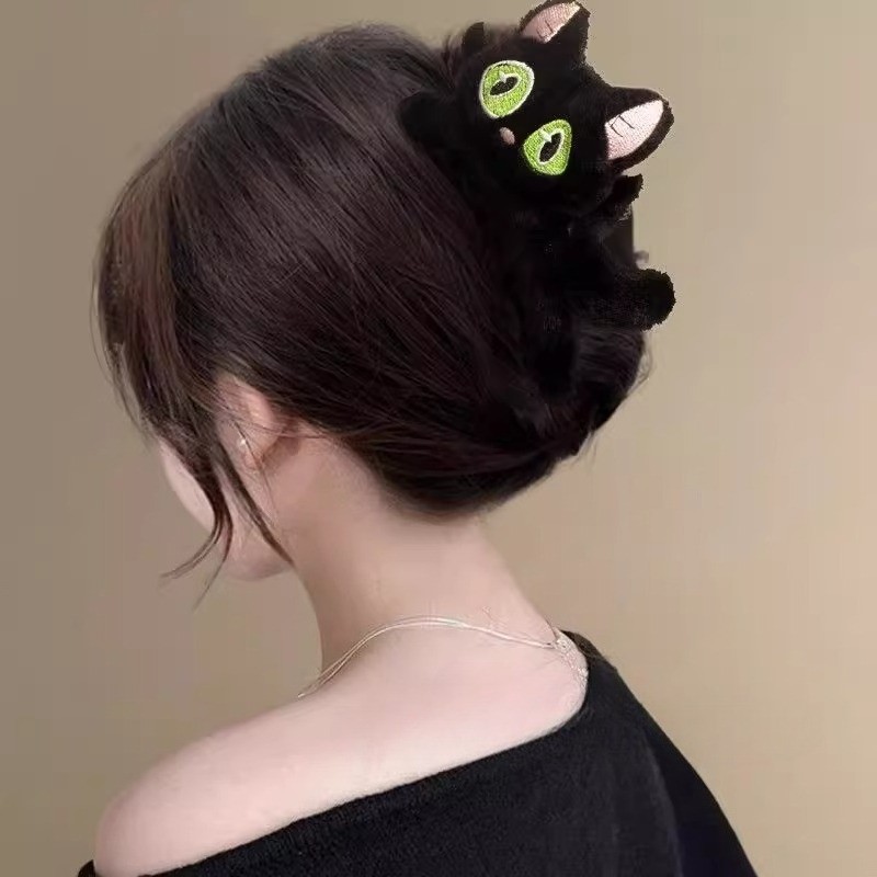 กิ๊บติดผมจับกิ๊บแมวสีดําน่ารักอุปกรณ์เสริมฤดูหนาวสําหรับผู้หญิง - รูปที่ 3