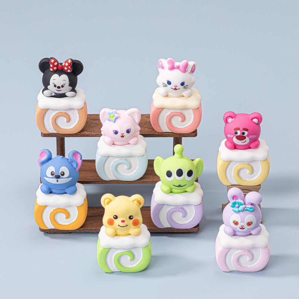 8PCS Matt Cake Roll Animals เรซิ่น Charms สําหรับ DIY(11-472)