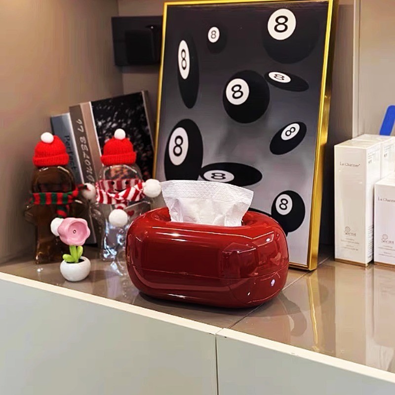 กล่องทิชชู่ กล่องทิชชู่ทราเวอร์ติน กล่องผ้าเช็ดปาก สไตล์โดปามีน ของตกแต่งบ้าน ของตกแต่งห้องนั่งเล่น - รูปที่ 5