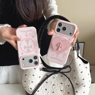 ปลอกTPU Coverใช้งานร่วมกับiPhone 13 14 14Pro 14ProMax 15 15Pro 15ProMax 16 16Pro 16ProMax 17Pro 17ProMaxสีชมพูรูปแบบแม่เหล็กกรณี