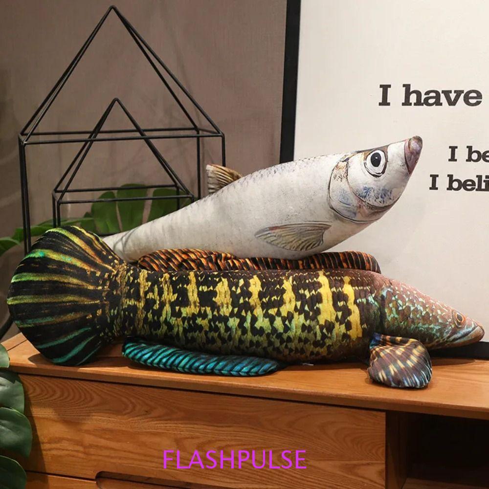 FLASHPULSE จําลองปลาหมอน Plush, Perch Grouper การ์ตูนปลา Plush ของเล่น, ตลกนุ่มตุ๊กตาน่ารักปลาอะนิเมะหมอนตุ๊กตาเด็กของขวัญ