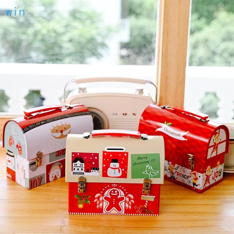 Win Christmas Candy Box Box Iron Storage Box Organizer Decorative for Home