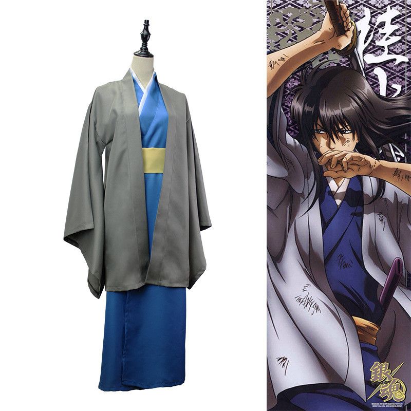 Gintama คอสเพลย์อะนิเมะชุด Katsura Kotaro cos เสื้อผ้าเสื้อแจ็คเก็ตกิโมโนชุดเต็ม