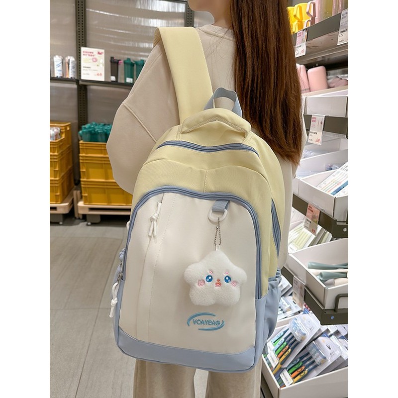 กระเป๋าเดินทาง Girl High School Niche Girl Backpack All-match Student Junior High School Bag High-va