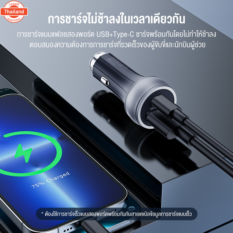 KIVEE 38W Car Charger Type C Fast Charger Adapter for iPhone 15 14 13 Pro Max Samsung S24 S23 Huawei