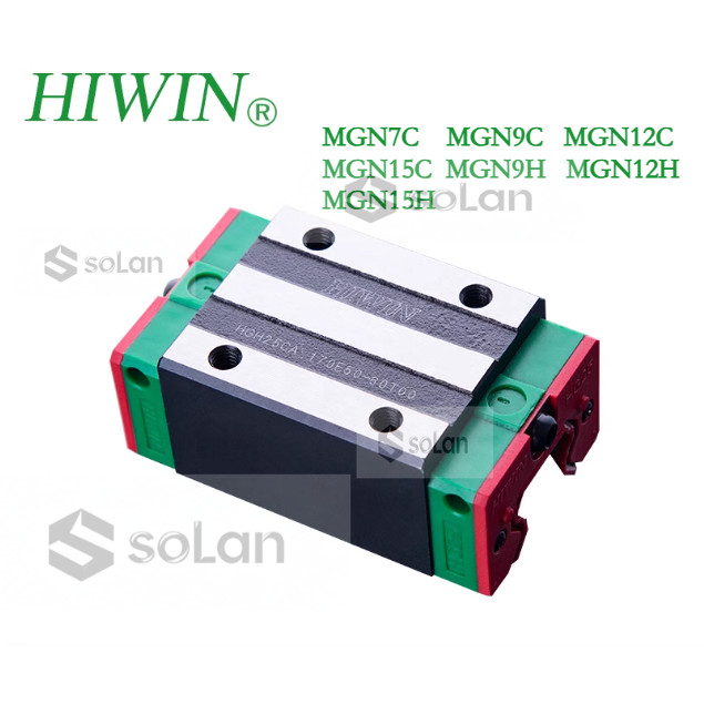 HIWIN ตัวเลื่อนรางนําทางแบบไมโครเชิงเส้น MGN7C, MGN9C, MGN12C, MGN15C, MGN9H, MGN12H, MGN15H