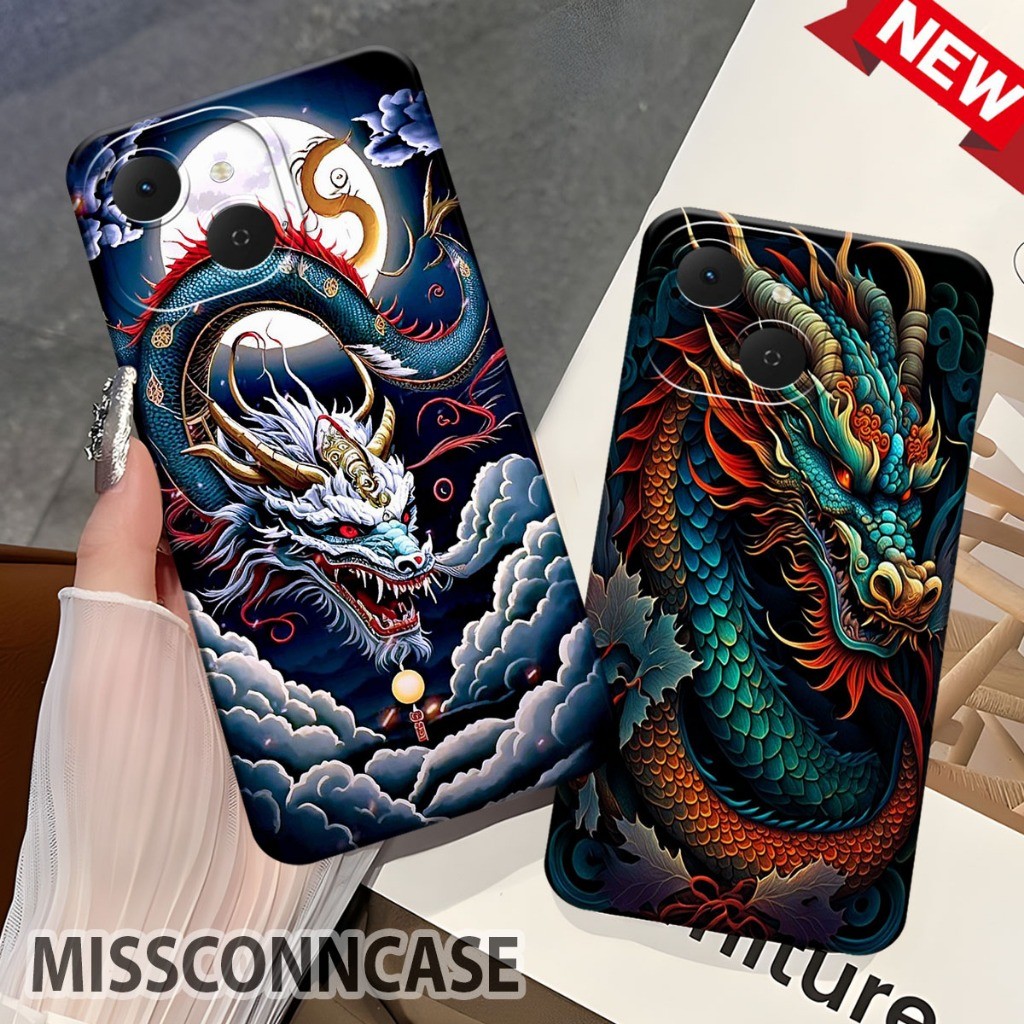 HP Tecno Spark 40C / Tecno Spark 40 Softcase - เคสโทรศัพท์ Dragon Motif - เคสโทรศัพท์แบบยืดหยุ่นทันส