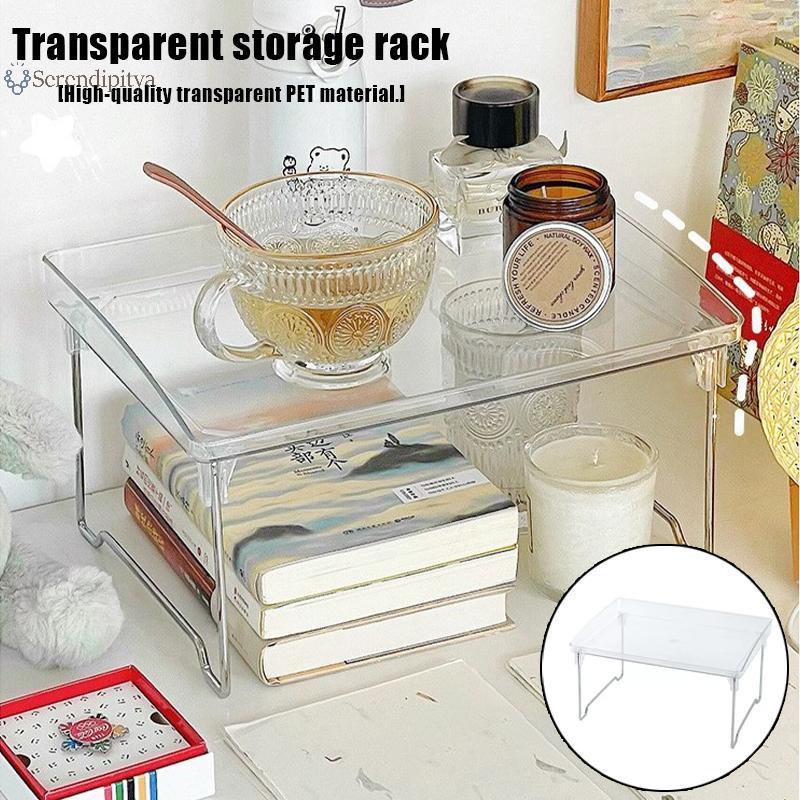 SEE ชั้นเก็บของ PET โปร่งใสหลายชั้นแบบพับได้สําหรับสํานักงานและห้องครัว TH - รูปที่ 2