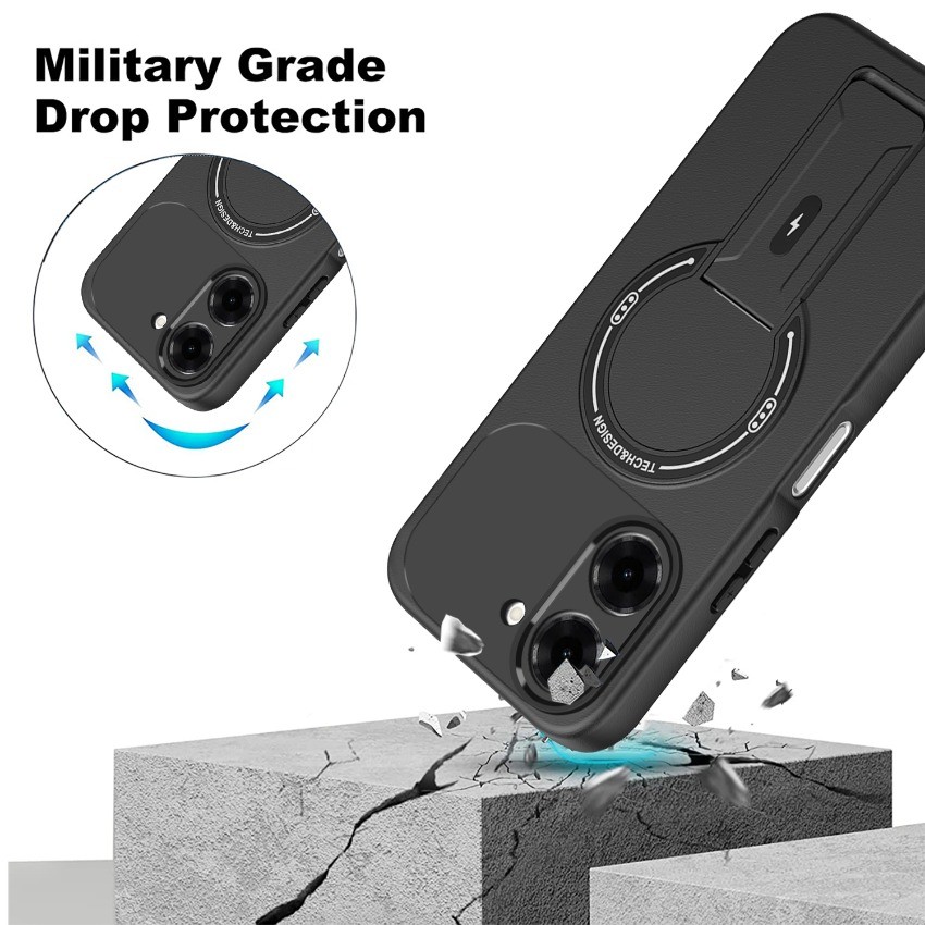 สําหรับOppo A6X 4G 5G 2025 สีลูกกวาดคาร์บอนไฟเบอร์ผู้ถือแม่เหล็กเคสโทรศัพท์ปลอกOppoA6X A6 Xเกราะกันกระแทกป้องกันปกหลัง - รูปที่ 3