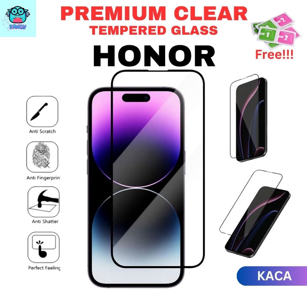 พรีเมี่ยม HD Clear Honor X9D,600Lite,400Lite,X7D,90Lite,400Smart,400,200Lite,200Smart,X8B กระจกนิรภั