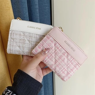 Miss_J พร้อมส่งจากกทม🎀กระเป๋าสตางค์แบบพับขนาดเล็กสีสันสดใสสไตล์ย้อนยุคสไตล์ฝรั่งเศสสำหรับผู้หญิง
