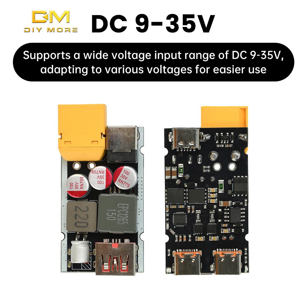 DIYMORE DC 9-35V 205W High-power Fast CHARGING PD QC Full Protocol Step-down โมดูลชาร์จ
