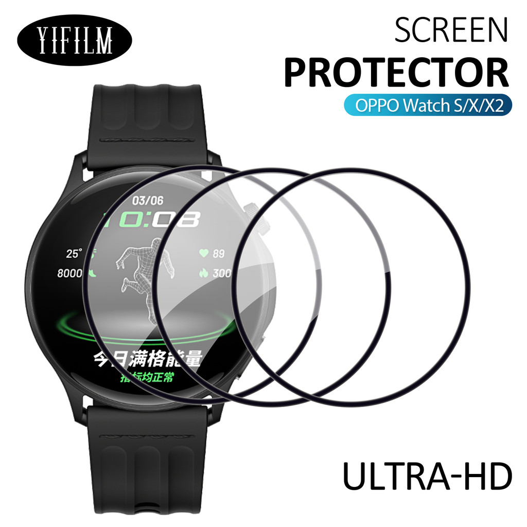 ฟิล์มกันรอยหน้าจอสําหรับ OPPO Watch S ฟิล์มป้องกันรอยขีดข่วนฟิล์มครอบคลุมเต็มรูปแบบอุปกรณ์เสริมสมาร์ทวอทช์สําหรับ OPPO WatchX/X2 ฝาครอบป้องกัน