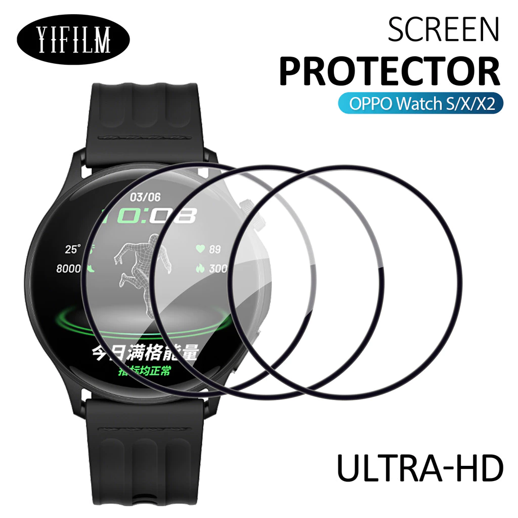 ฟิล์มกันรอยหน้าจอสําหรับ OPPO Watch S ฟิล์มป้องกันรอยขีดข่วนฟิล์มครอบคลุมเต็มรูปแบบอุปกรณ์เสริมสมาร์ทวอทช์สําหรับ OPPO WatchX/X2 ฝาครอบป้องกัน