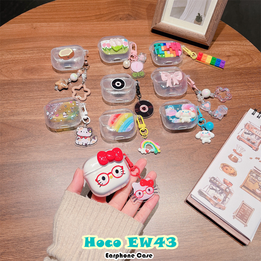 คุณภาพสูงสําหรับ Hoco EW43 Case DIY Cute Cat Soft Silicone Headphone Case Casing Cover