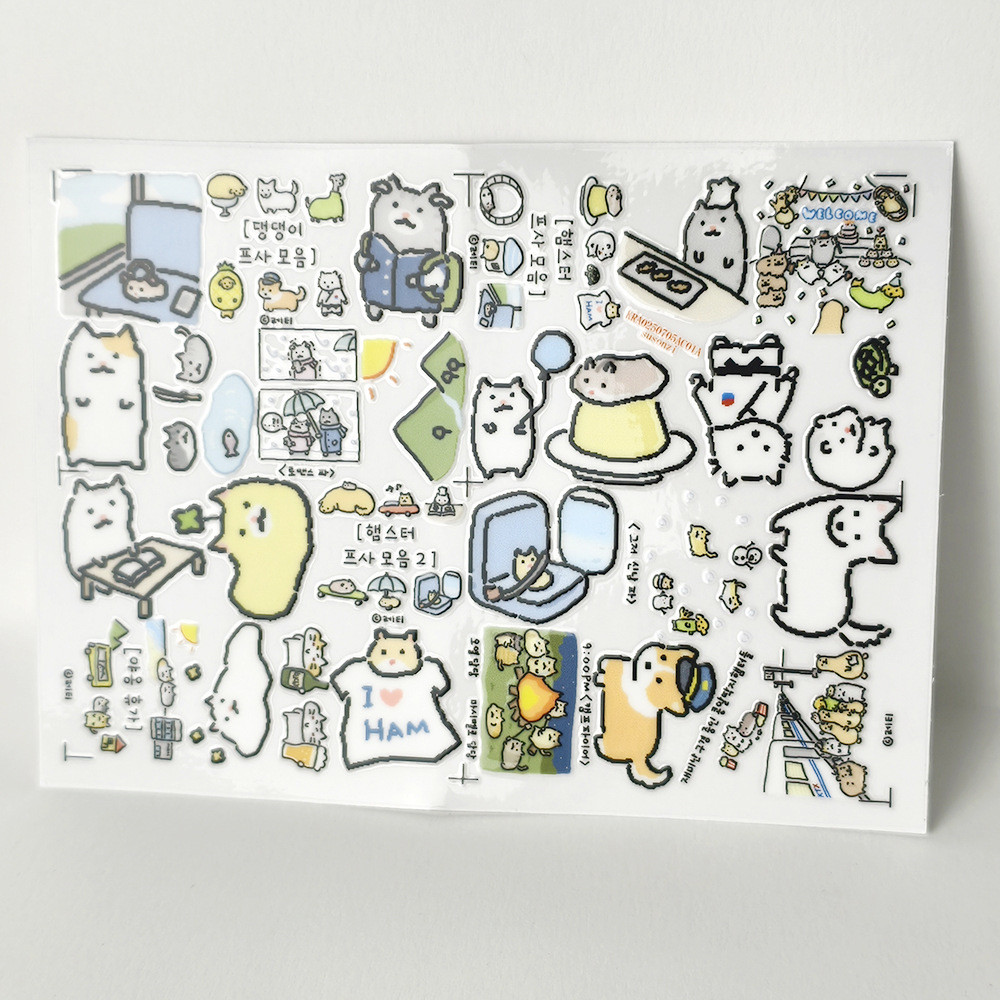 Cat and its Friends 3D Waterproof DTF UV Transfer Stickers Decal