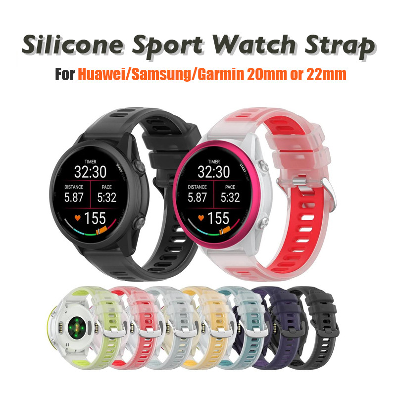 22 มม.20 มม.โปร่งแสงทูโทนซิลิโคนสําหรับผู้เบิกทาง Garmin 570 265 255 165 55/Vivoactive 6 5 4/Venu 3 2 Plus สายนาฬิกา ราคา ถูกที่สุด ดีลบีเคเค รูปภาพหลัก