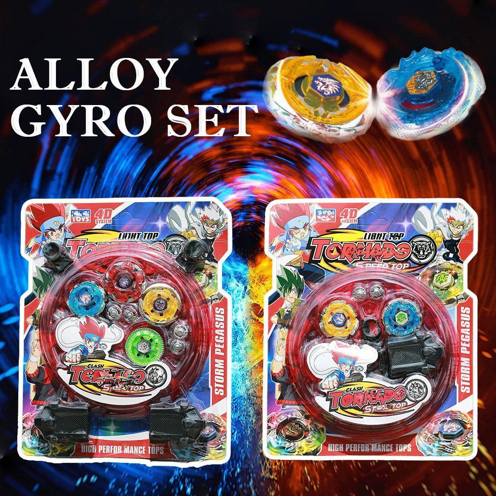 เด็กโลหะผสม Gyro ชุดของเล่น Spinning Launcher Battle ชุด Gyro Launcher เกมของเล่น Burst Q7g3