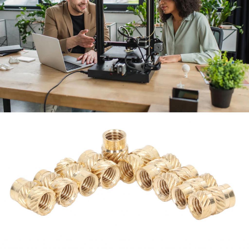 Embedment Nut Stable Brass Insert Golden สำหรับเครื่องพิมพ์ 3D