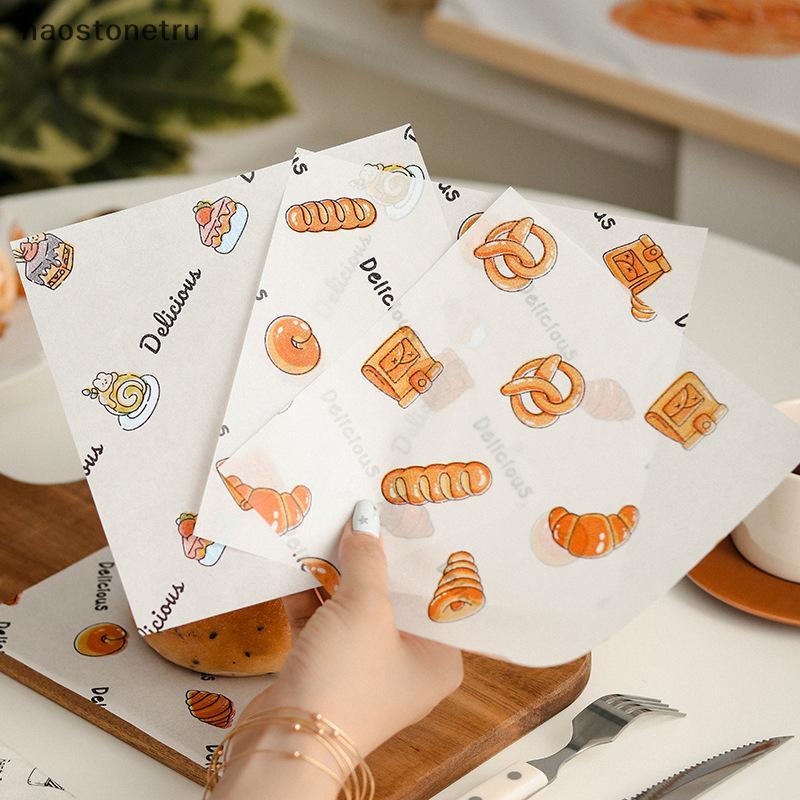 OST 100 ชิ้น Deli Wax กระดาษแผ่นสําหรับตะกร้าอาหาร Liner เค้กตกแต่งพิมพ์ Greaseproof Deli กระดาษสําหรับห่อขนมปังเบอร์เกอร์ N