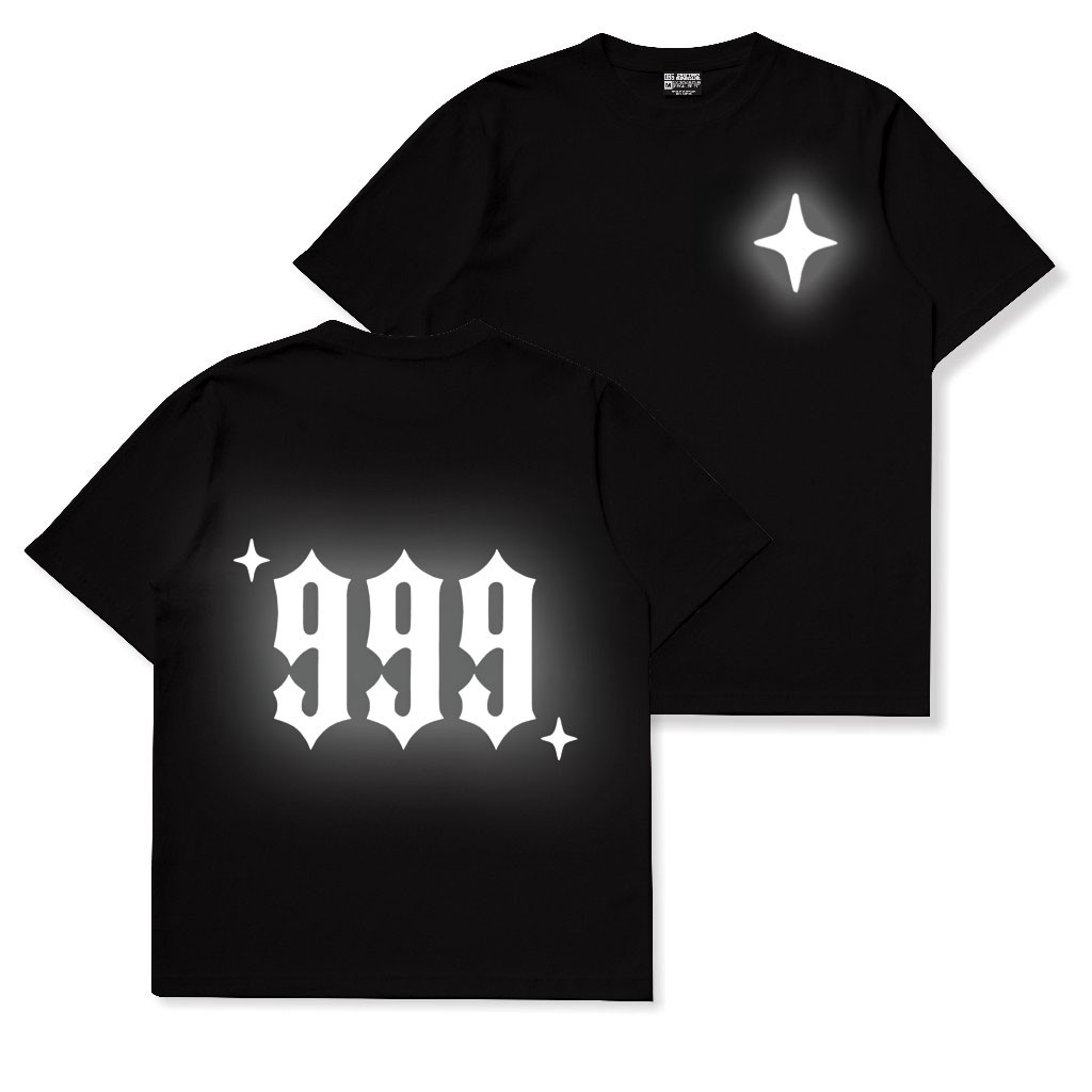 เสื้อยืดสะท้อนแสง Sliver LIGHT UP LIGHT UP เสื้อยืดพรีเมี่ยม 999 เสื้อยืดแนวสตรีท Moto เกาหลี