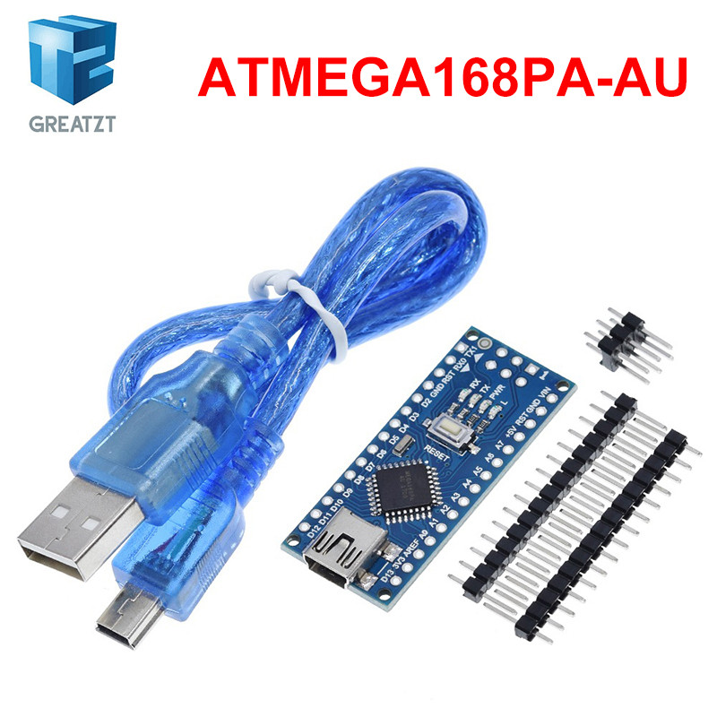 GREATZT Nano Atmega168 คอนโทรลเลอร์สําหรับ arduino nano Atmega168PA-AU CH340 CH340C เปลี่ยน CH340G U