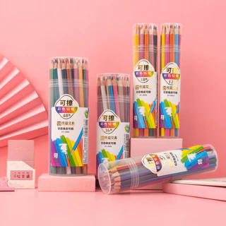 พู่กันสีสัน 12 สี 18 สี 24 สี แบบขวด สำหรับวาดภาพกราฟิก เข็มพู่กันสีสันสำหรับเด็ก ลากภาพการ์ตูน ดินสอสร้างสรรค์ แบบการ์ต