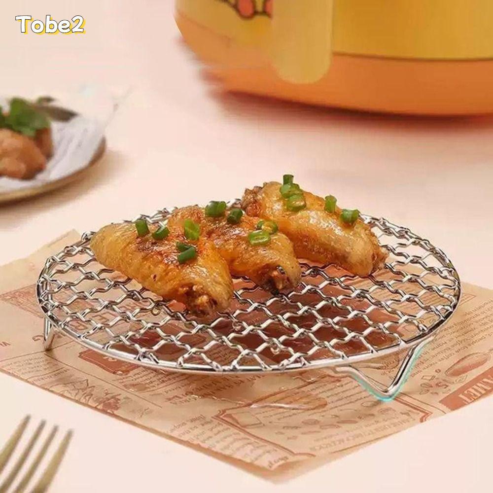 TOBE2 Air Fryer Rack,สแตนเลสรอบตารางย่าง,ทนทานพร้อมเท้าStackable Cooling Rack Home Kitchenเตาอบ Steamer Cooker