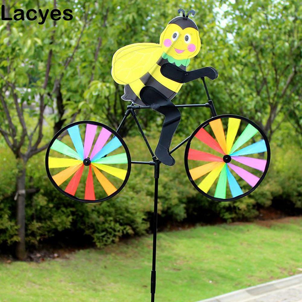 LACYES Windmill Animal On Bike Party DIY Whirligig 3D Garden Decor