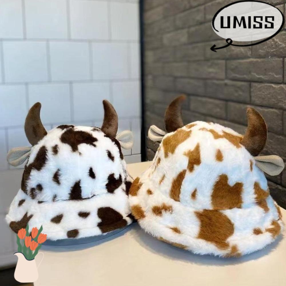 UMISTYDREAM หมวกกันหนาวขนปุย Keep Warm Fuzzy Bucket Hat