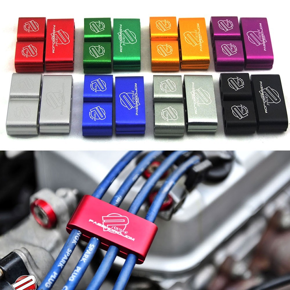 3 ชิ้น/แพ็ค JDM SPW รหัสผ่านรถ Spark Plug ไฟฟ้า Wire Clamp Separator Line จุดระเบิดสายคลิปตกแต่งรถยนต์