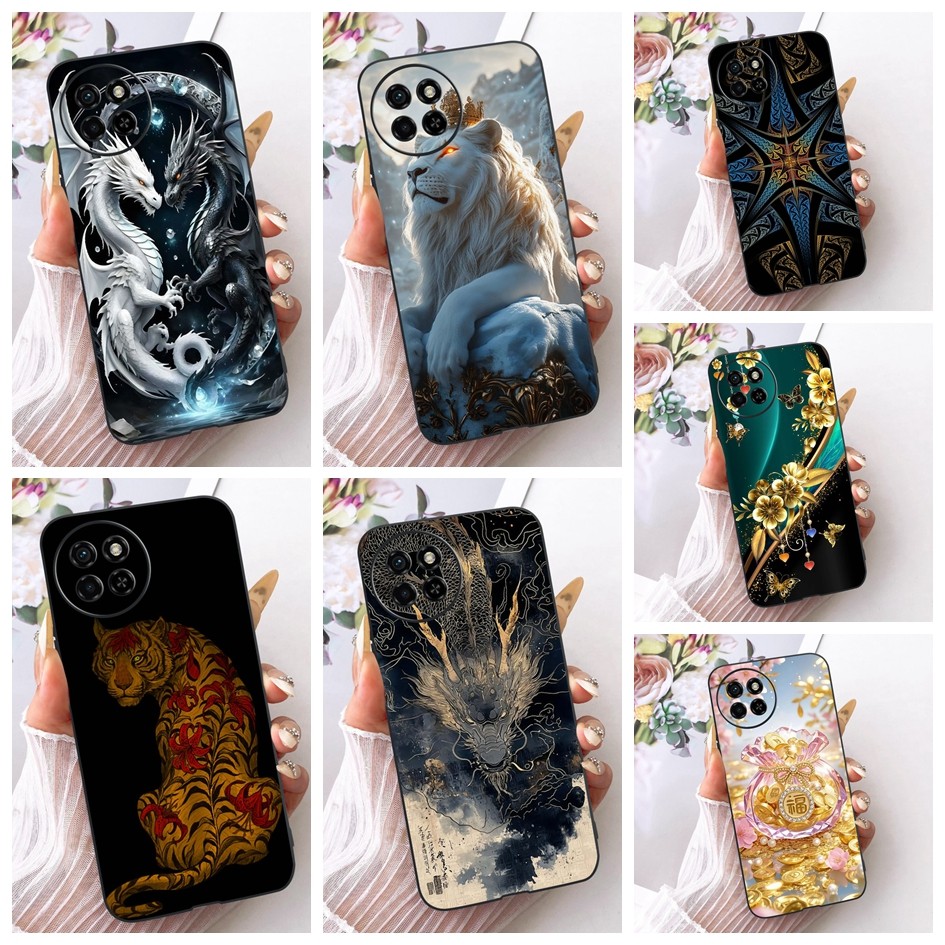 สําหรับ ITEL S23 ‎กรณี S665L S665LN ฝาครอบ Cool Dragon Tiger การ์ตูนทาสีซิลิโคนอ่อนนุ่มกันกระแทกสําหรับ ItelS23 S 23 ปลอก