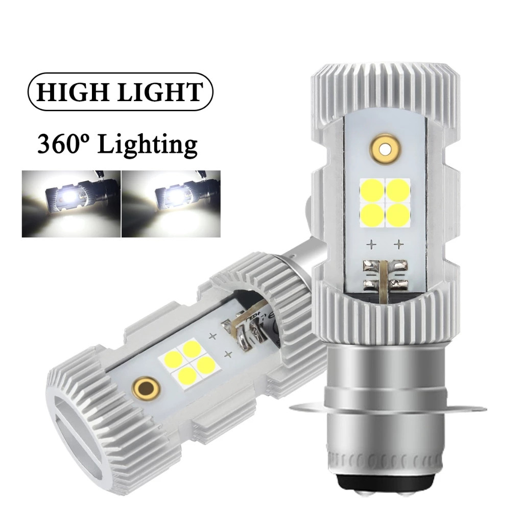 หลอดไฟหน้า LED รุ่น LED-HL [M5] แสงสีขาว หลอดไฟ LED มอเตอร์ไซค์ สว่างขึ้น 100% ไฟ T19 ฐานเล็ก 12V DC 6W 1 หลอด