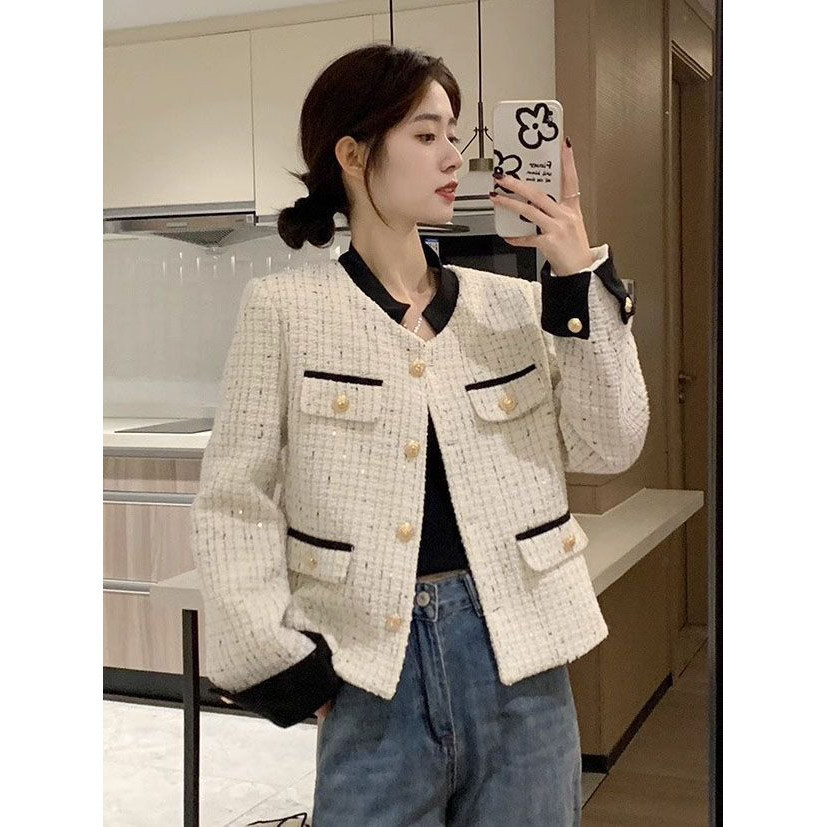 สไตล์เกาหลี สีพื้น ผู้หญิง กระดุม เสื้อคลุม ฤดูหนาว สไตล์หรูหรา เสื้อทวิต พร้อมส่ง สบายๆ ขนาดใหญ่