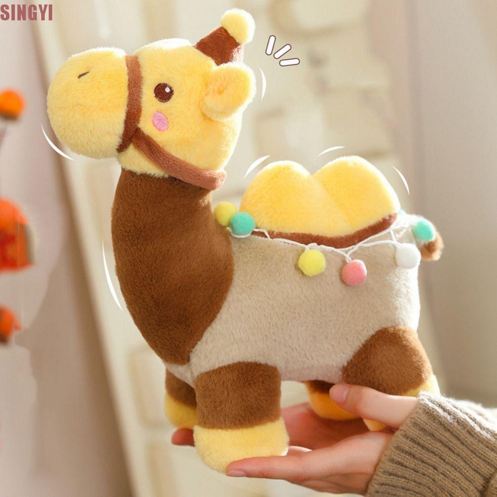 SINGYI Desert สัตว์นุ่มตุ๊กตาของเล่น, Camel PP ผ้าฝ้ายจําลอง Camel Plush ของเล่น, Creative จําลองยัด