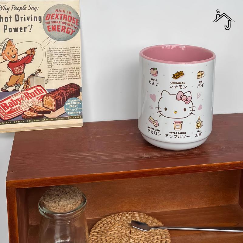 [JJ HOME] Hello Kitty HelloKitty ถ้วยกาแฟน่ารัก ถ้วยน้ําเซรามิก แก้วมือ 350ml ของขวัญ