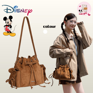 Disney Mickey Mouse กระเป๋าสะพายไหล่สไตล์เรโทรสำหรับคุณสาวๆ