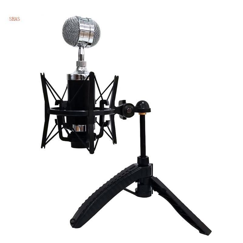 Shas Universal Mic ไมโครโฟน Shock Mount คลิปปรับได้ผู้ถือขาตั้งวงเล็บบันทึก Professional อุปกรณ์เสริม