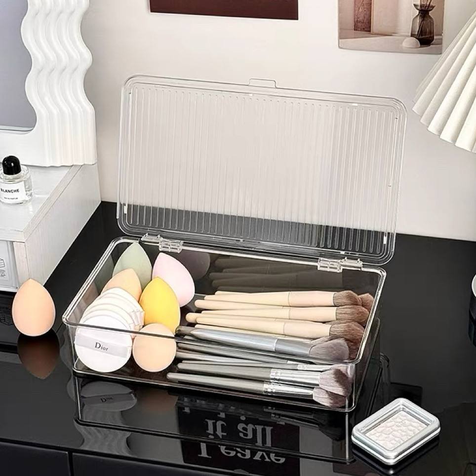 MUKUKU กล่องใส่ของจัดระเบียบโต๊ะทำงาน โปร่งใสลิ้นชัก มีฝาปิด มินิมอลเหมาะกับทุกห้อง - รูปที่ 5