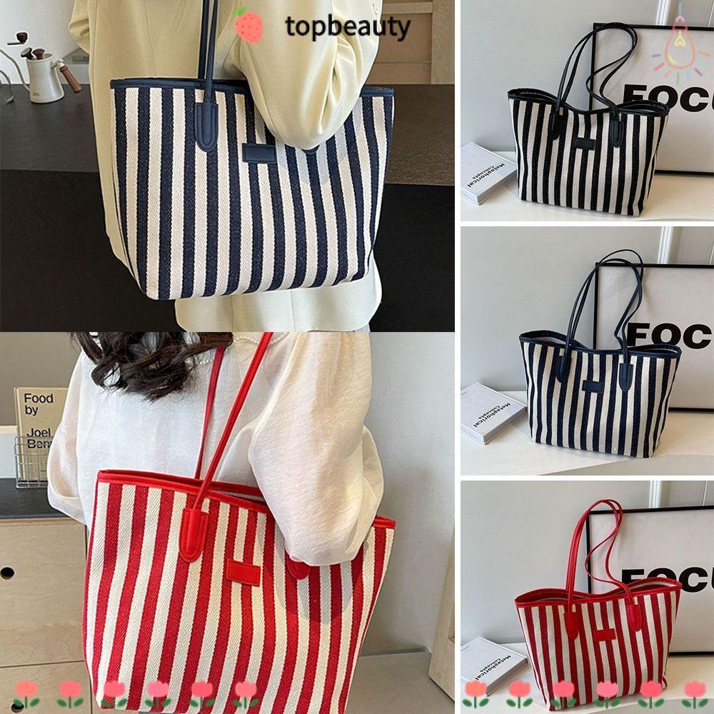 กระเป๋าผ้า กระเป๋าสะพายไหล่ กระเป๋าถือใบเล็ก ลายสตรี/แคนวาส (Topbeauty) ความจุเยอะ
