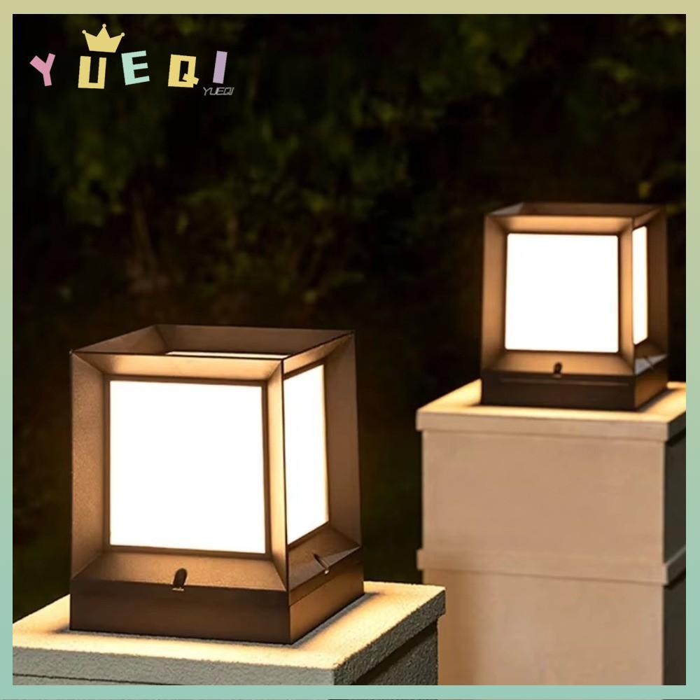 YUEQI ไฟ LED E27 แบบกลางแจ้ง, โคมไฟคอลัมน์สไตล์โมเดิร์น, กันน้ำระดับ IP54, เหมาะสำหรับสวนและพื้นที่ภ