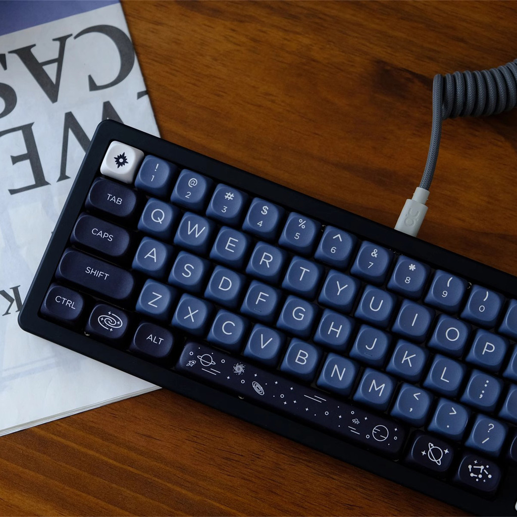 MOA Profile Galaxy Black Custom Cool Keycaps Dye Sublimation PBT Keycaps สําหรับคีย์บอร์ดแบบกลไก