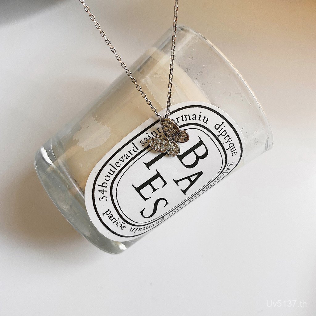 สร้อยคอมีหัวจี้ผีเสื้อ เงิน 925 เคลวิคเชーン เพชรสังเคราะห์ สไตล์คลาสสิกและทันสมัย ACG2