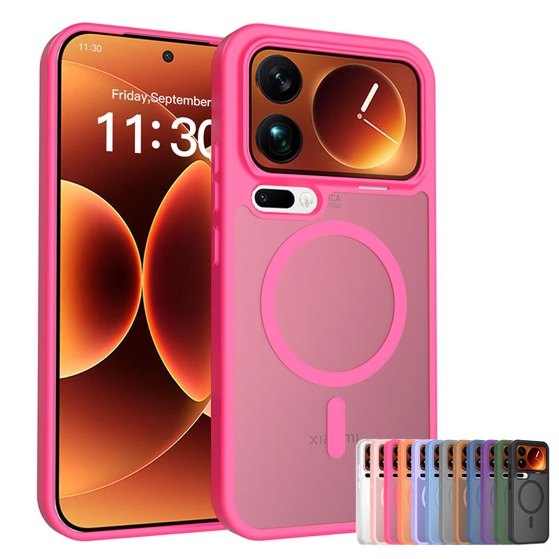 Magnetic Matte Case สําหรับ Xiaomi 17 Pro Max กันกระแทกอะคริลิคใสกรอบชาร์จไร้สายสําหรับ Mi 17Pro