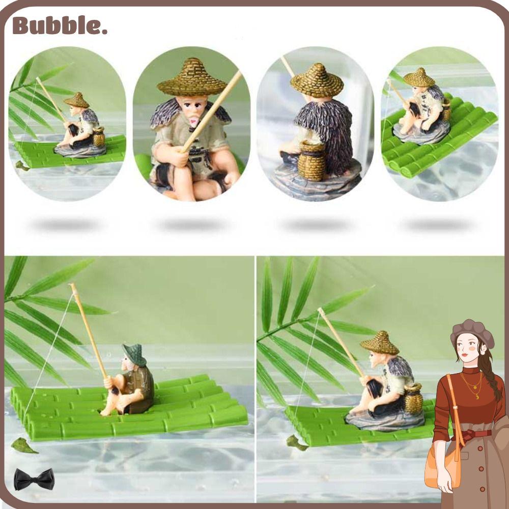 BUBBLE Old Man อุปกรณ์ตกปลาใบบัวลอย Jiang Tai Gong Fishing, โฟม PVC DIY Miniature ตกแต่งห้อง Aquascape