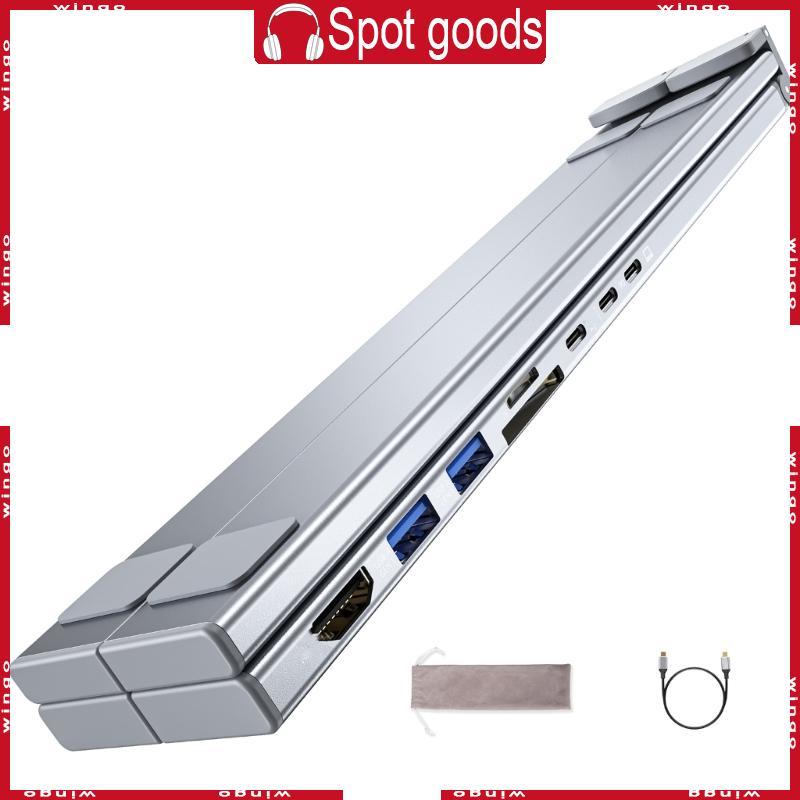 WIN อลูมิเนียมอัลลอยด์ 8 in 1 Type C Hubs USB3 0 4K อะแดปเตอร์สําหรับแล็ปท็อปเดสก์ท็อปแท็บเล็ต