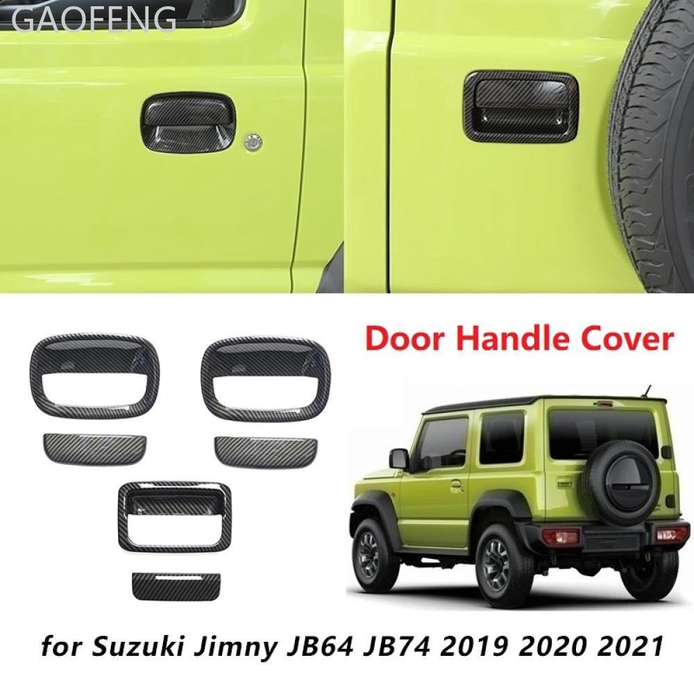 GAOFENG คาร์บอนไฟเบอร์รถประตูด้านข้างด้านหลังประตูตกแต่งสําหรับ Suzuki Jimny JB64 JB74 2019-2021 C4H