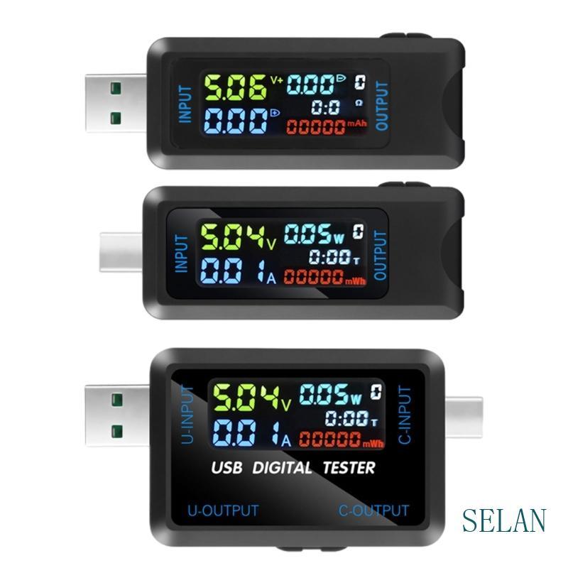 SEL USB C USB Tester Power Meter มัลติมิเตอร์แบบดิจิตอล 4 5-36V 0-5A เครื่องทดสอบแรงดันไฟฟ้าและกระแส
