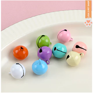 STOCK ปลอกคอสัตว์เลี้ยง กระดิ่งสีสันขนาด 18MM สำหรับทำ DIY พวงกุญแจ ของตกแต่งคริสต์มาส โลหะ กระดิ่งแมวและสุนัข