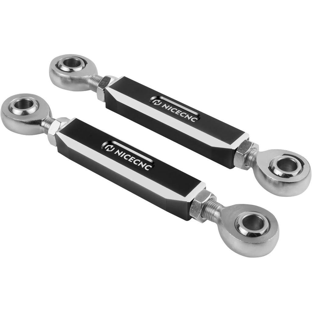 NICECNC สีดําช่วงล่างด้านหลังปรับ Sway Bar Links ชุดเข้ากันได้กับ Polaris RZR XP 1000/RZR XP 4 1000 